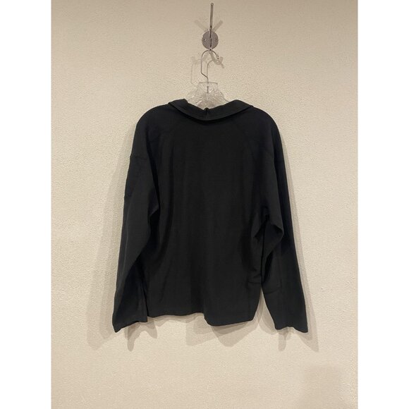 The North Face Fleece Pullover Mens Large Black Quarter Zip Sleeve Pocket Logo - Picture 5 of 5